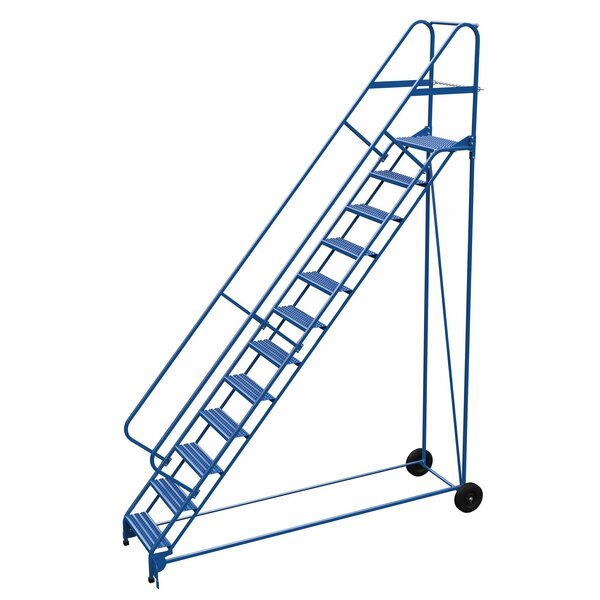 Vestil 156 H Steel Roll A Fold Ladder, 50 deg., Grip, 12 Step, 12 Steps LAD-RAF-12-24-G-EZ
